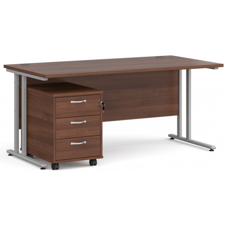 Maestro Straight Desk with Under Desk Pedestal